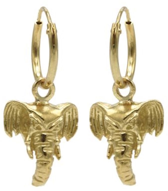 Karma Symbols oorbel M1208 Elephant Head Goud