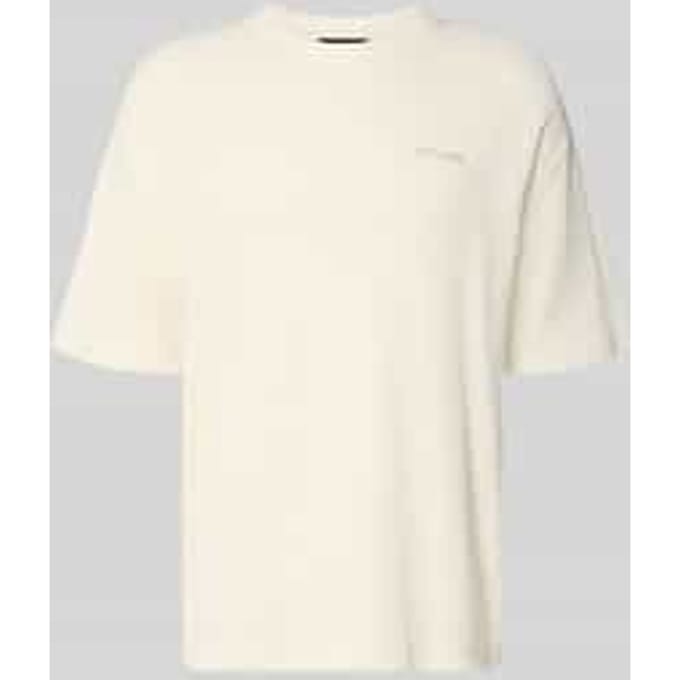 Gebreid shirt met structuurpatroon en labelstitching