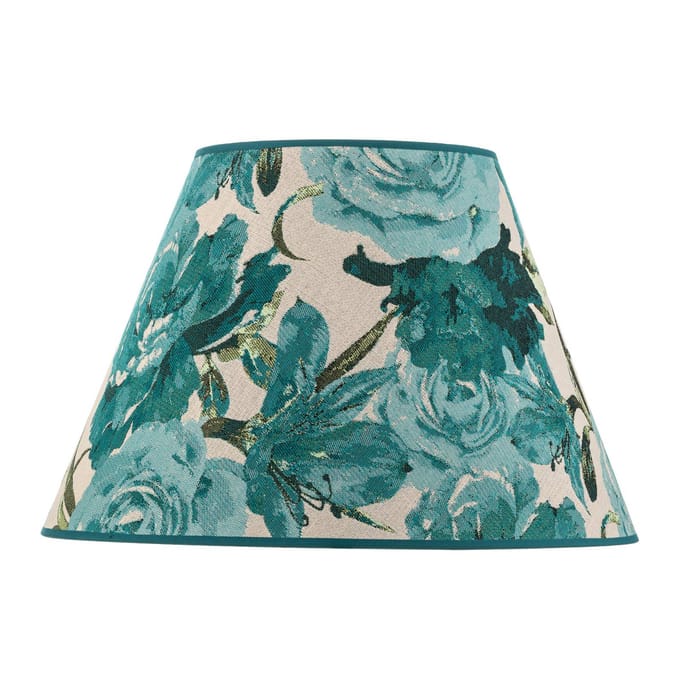 Duolla kap Sofia hoogte 31 cm, bloemenpatroon turquoise