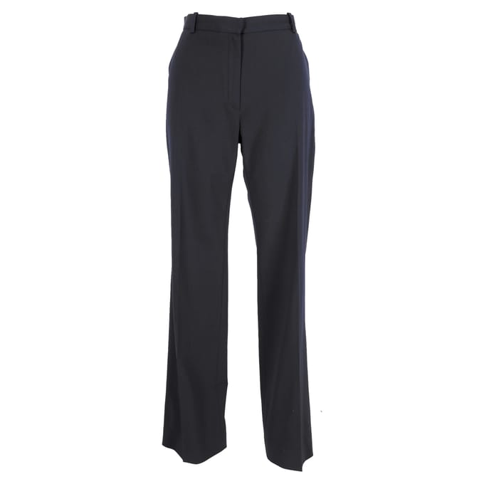 Lanvin rechte broek van wol in marineblauw.