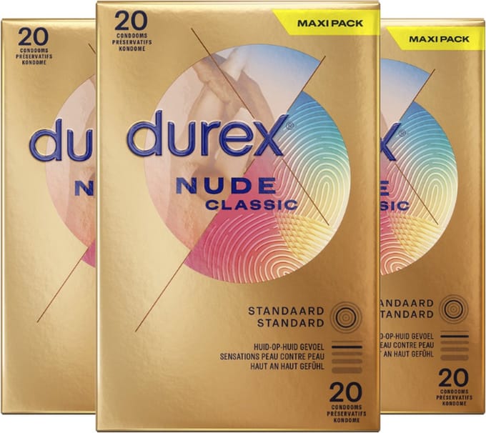 Durex Condooms Nude 20st - 3 Stuks - Voordeelverpakking