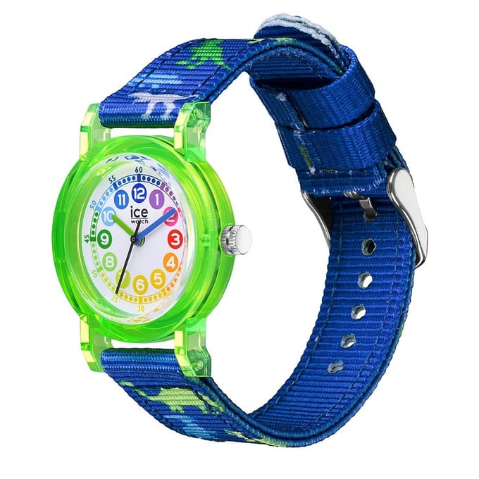 Ice Watch ICE learning - Green dinosaur 024501 Horloge - Nylon - Blauw - Ø 28 mm