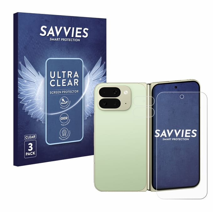 Savvies - Screenprotector voor Google Pixel 10 Pro Fold (Voor+Camera) - Folie Beschermfolie transparant 6 Stuks