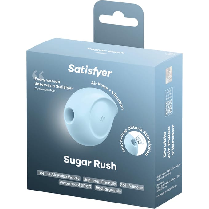 Satisfyer 'Sugar Rush', 8,5 cm, drukgolven en trillingen, speels design