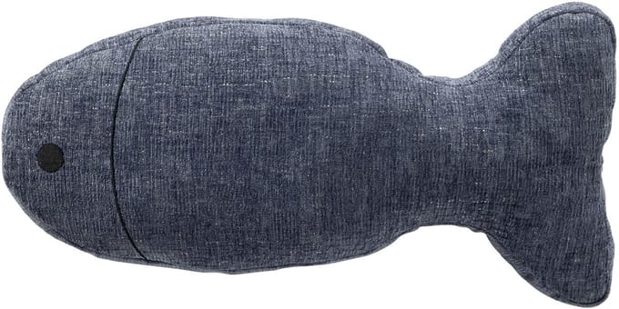 Dutch Decor - FISH - sierkussen 45x22x4 cm - vis - Indian Teal - blauw