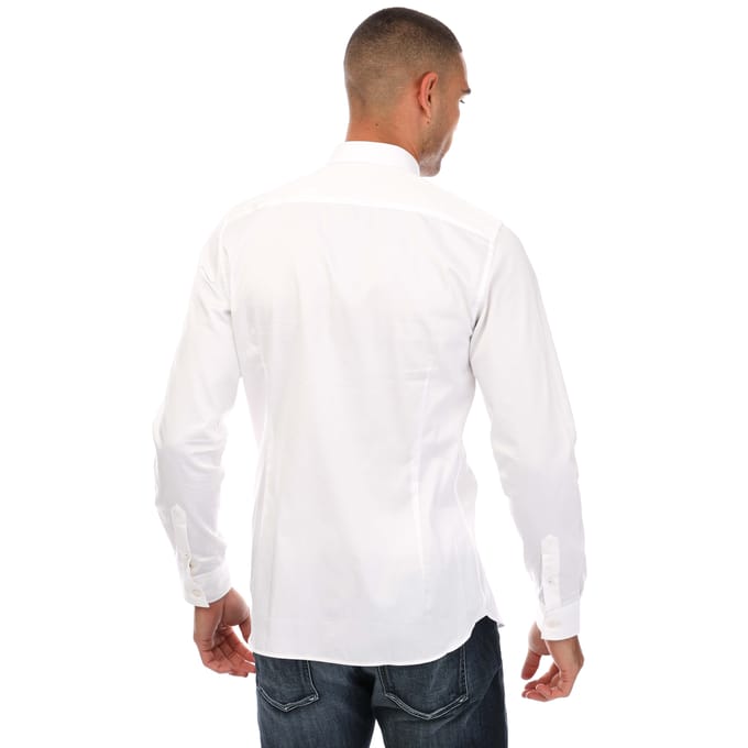 Ted Baker Bellow slim overhemd met lange mouwen en stretch voor heren, wit