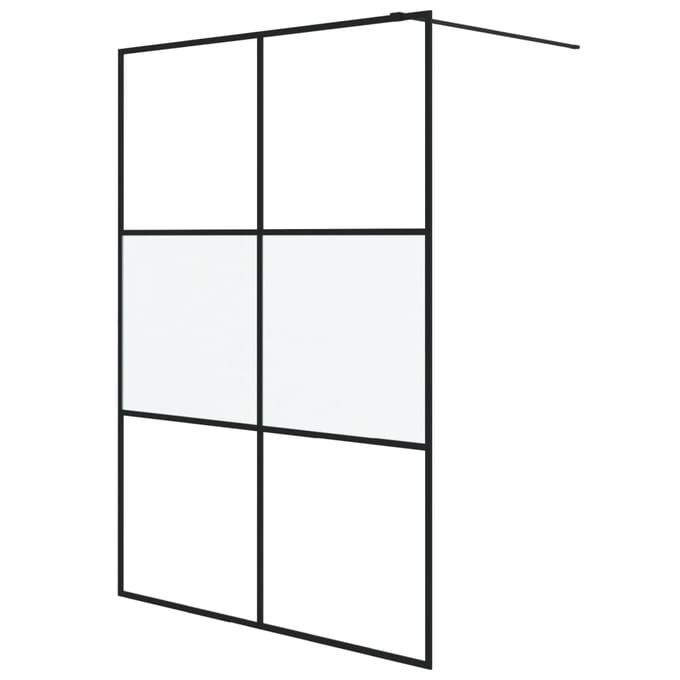 vidaXL - Inloopdouchewand - 140x195 - cm - halfmat - ESG-glas - zwart