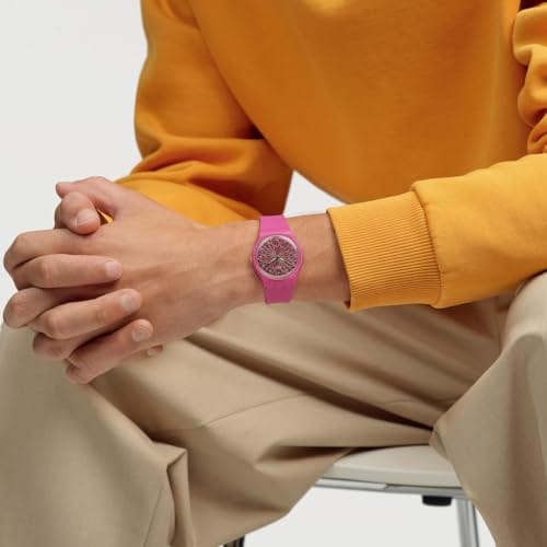 Swatch FANTASTIC FUCHSIA Polshorloge SO28P110 Roze brown