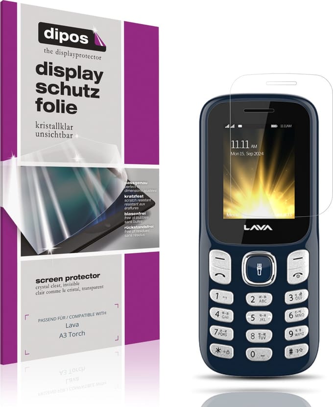 dipos – 4x Beschermfolie geschikt voor Lava A3 Torch | Krasbestendige & heldere Screenprotector Ultra-Thin