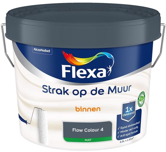 Flexa - Strak Op De Muur Binnen Mat - Flow Colour 4 - Mengverf - 2,5 L