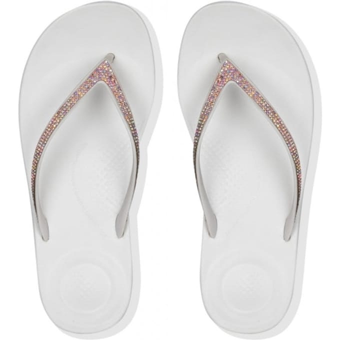 FitFlop Iqushion Sparkle TPU Dames Slippers - Urban Wit