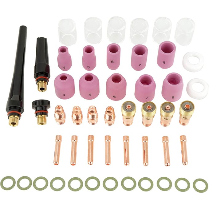 49-delige set Gaslens Alumina Mondstukken Cups Spantangen Accessoirekit voor Lastoorts