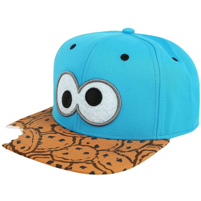 Sesamstraat - Cookie Monster Bite Snapback Cap - Blauw/Bruin