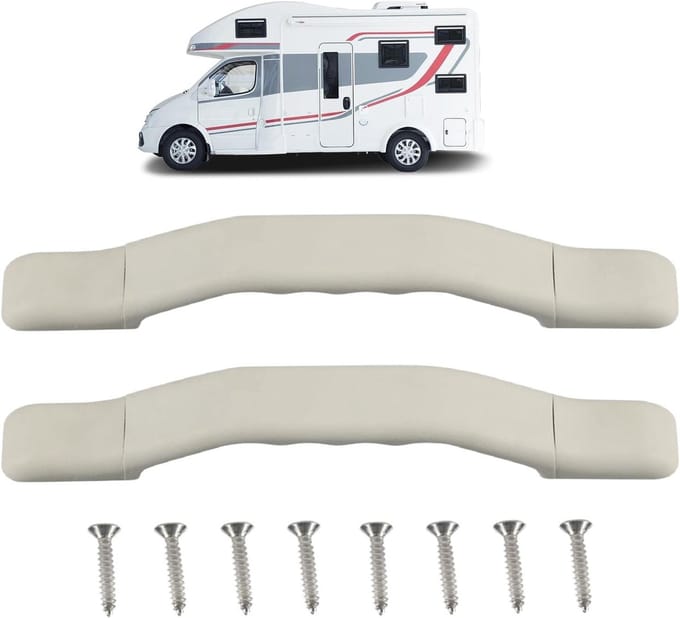Instap Handgreep - Nylon Leuning - Veilige Ondersteuning - Robuuste Constructie - 2 Delig - Wit
