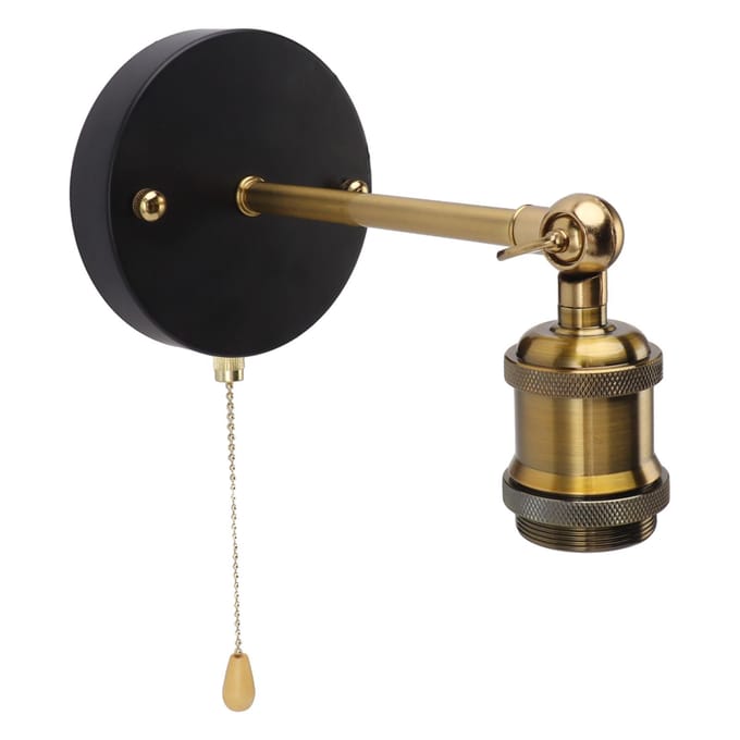 Applique murale rétro E27 E26 en fer réglable, ensemble de luminaires muraux vintage avec black