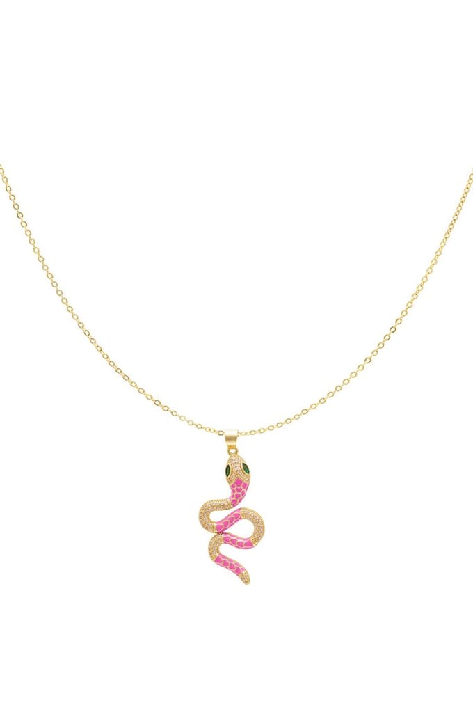 Ketting - gedetailleerde slang - Rose & Gold Koper- Yehwang