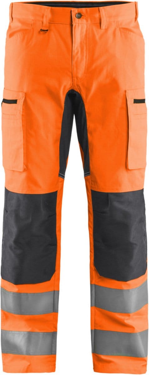 Blaklader High Vis broek met stretch 1585-1811 - High Vis Oranje/Medium Grijs - D104