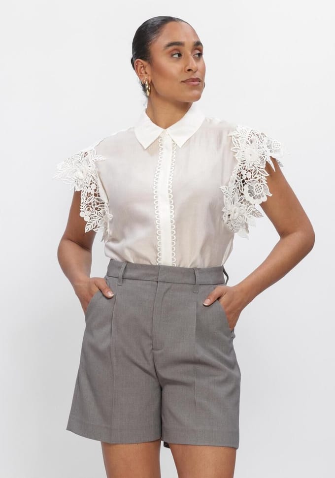 Copenhagen Muse Cmmolly-shirt Dames - Topjes - Gebroken wit - Maat XS