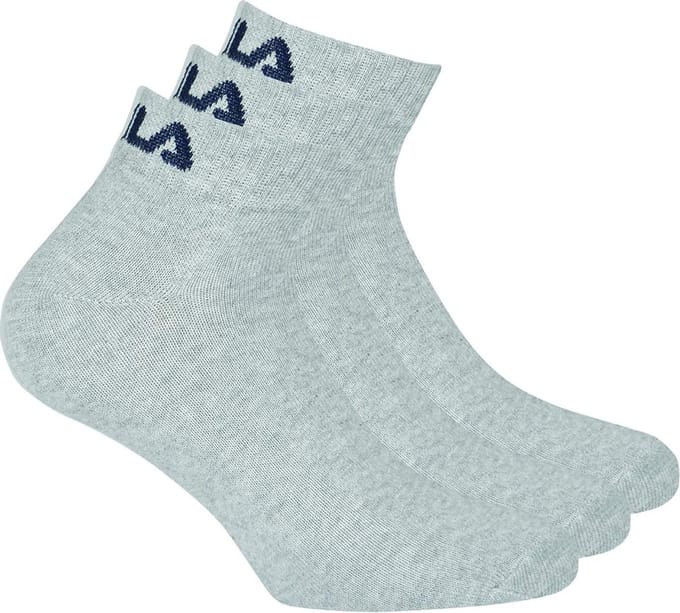 Fila Quarter Plain Enkelsokken - 3 pack - Grijs - maat 35-38 - 3x 3pack - 9 stuks