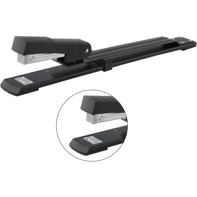 Nietmachine Desktop Grote Capaciteit Metaal Lange Arm Handheld Papiernietmachine voor Kantoor School black