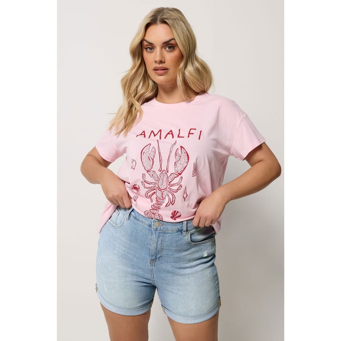 Yours Lichtblauwe Denim Boyfriend Shorts Size 54