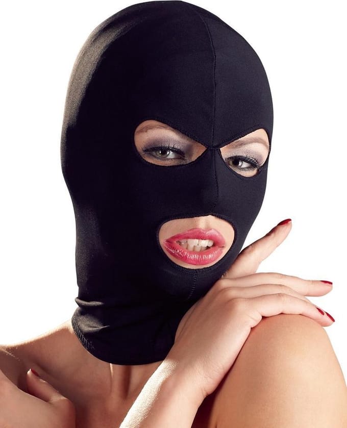Bad Kitty – Hoofd Masker met open Ogen en Mond en Elastisch Pasvorm - Zwart