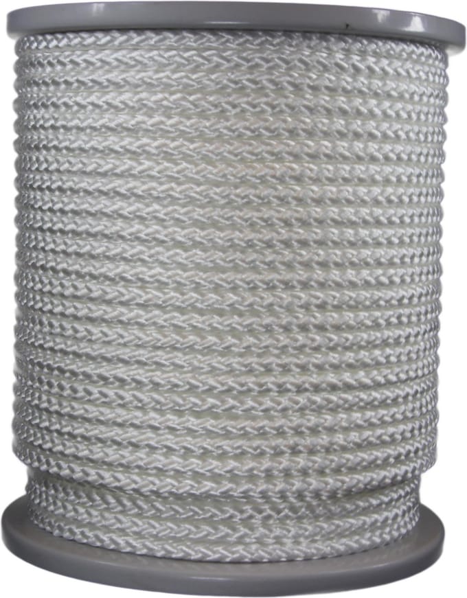 Gevlochten Koord – 100 meter – 10mm - Wit – Touw - Haspel