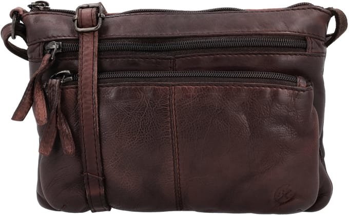 Hide & Stitches Paint Rock Schoudertas - 100% Leer - Donkerbruin