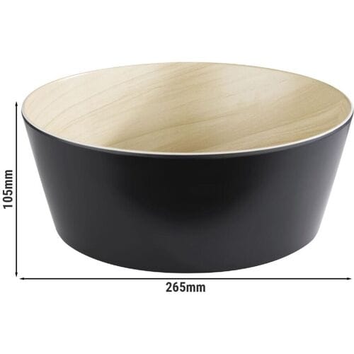 GGM Gastro (6 Stück) Schale - FRIDA - Melamin - 3,4 Liter - Ø 265mm - Schwarz