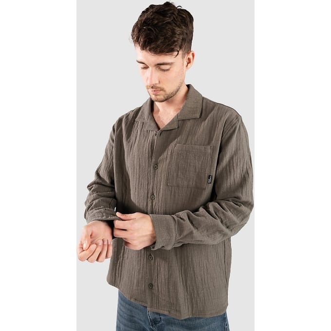 Blue Tomato Plain Linen Shirt groen