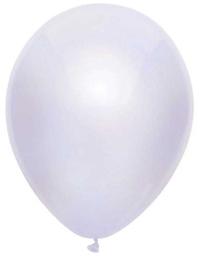 Ballonnen metallic wit - 30 cm - 50 stuks
