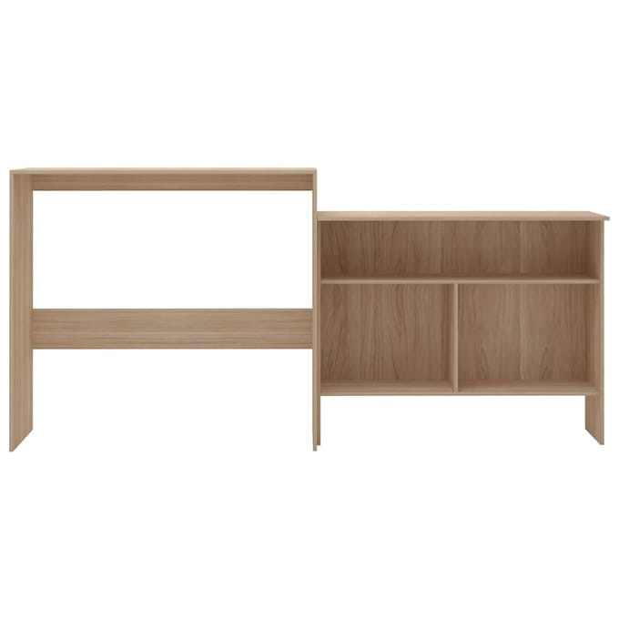 vidaXL - Bartafel - met - 2 - tafelbladen - 130x40x120 - cm - eikenkleurig
