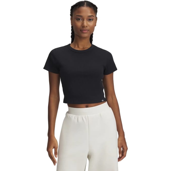 Under Armour Rival Rib T-shirt Dames-Zwart