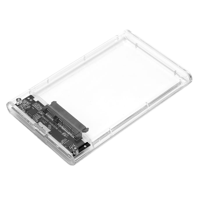 Boîtier SSD transparent 2,5 pouces SATA avec port série USB 3.0 haute vitesse pour disque dur mobile (Pas white