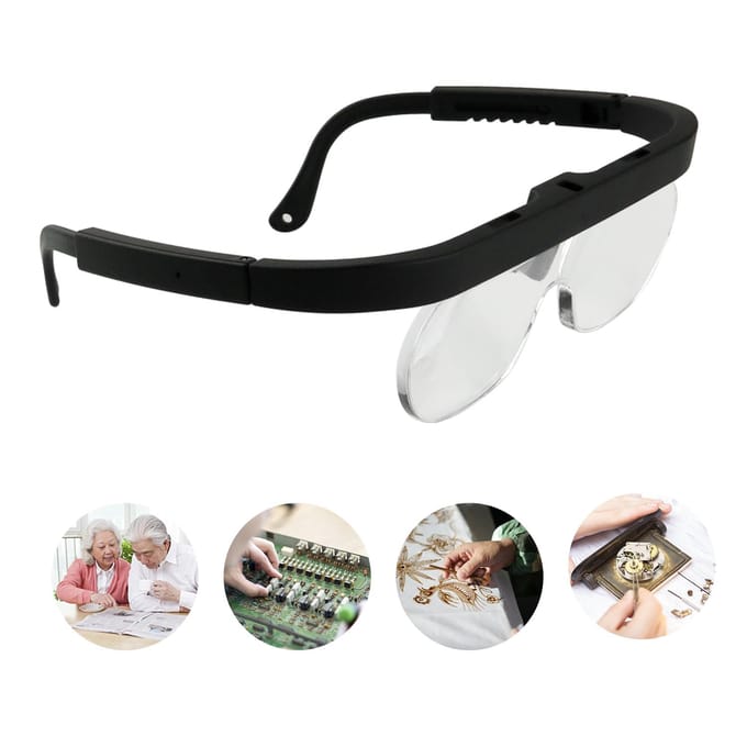 1.5/2.5/3.5X vergrootglazen vergrootglazen headset hoofdgemonteerde sieradenloep vergrootglas met zwart