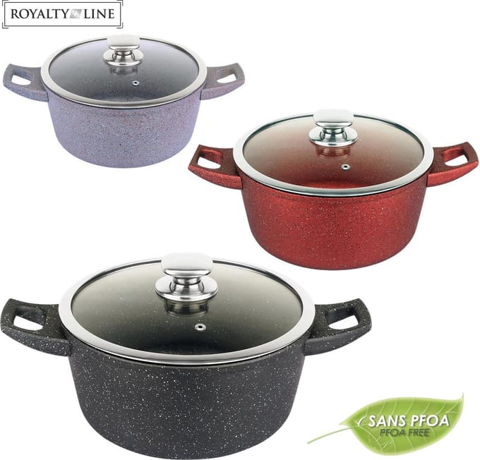 Royalty Line Gesmeed Aluminium Nonstick Marmeren Kookpot-26cm Grijs