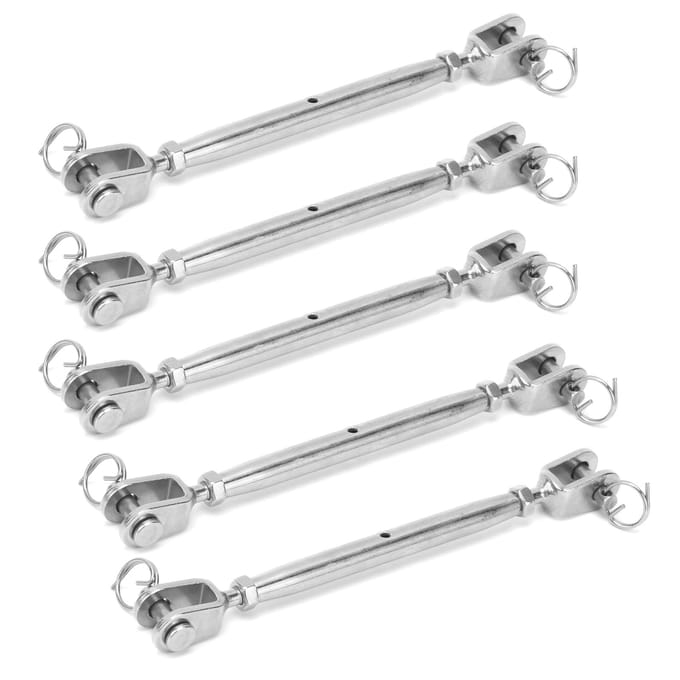 5pcs Crochet Robuste en Acier Inoxydable Tendeur de Corde Durable Crochet de Tension pour Câble en Acier