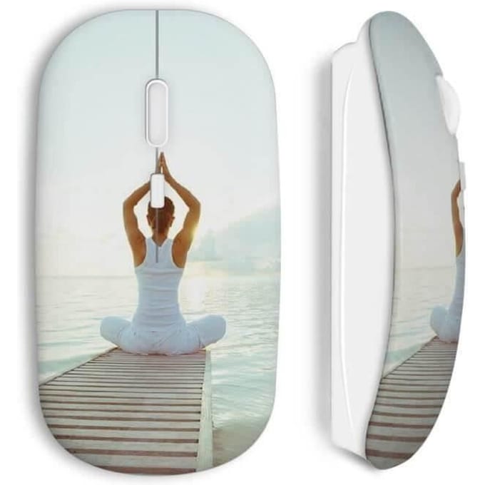 Draadloze muis - MANIACASE - Yoga aan zee - Wifi USB-stick inbegrepen - Compatibel met Mac en pc