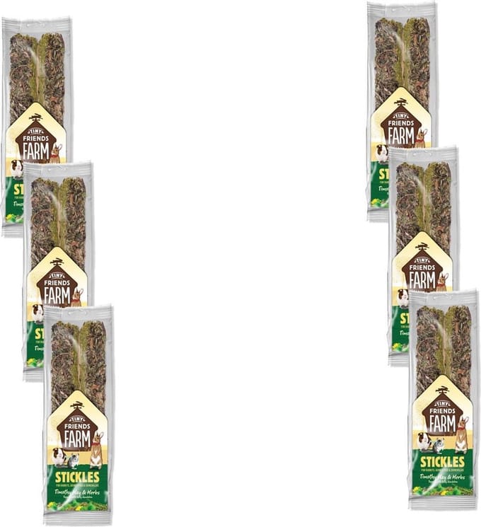 Tiny Friends Farm Stickle 100 g - Knaagdiersnack - 6 x Hooi&Kruiden