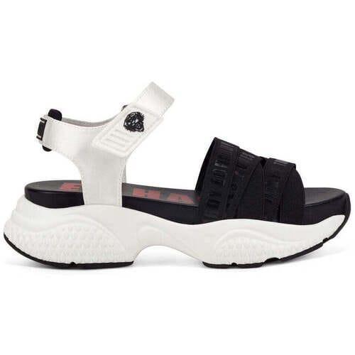 Sandalen met sleehak Ed Hardy Overlap Sandal Black/White