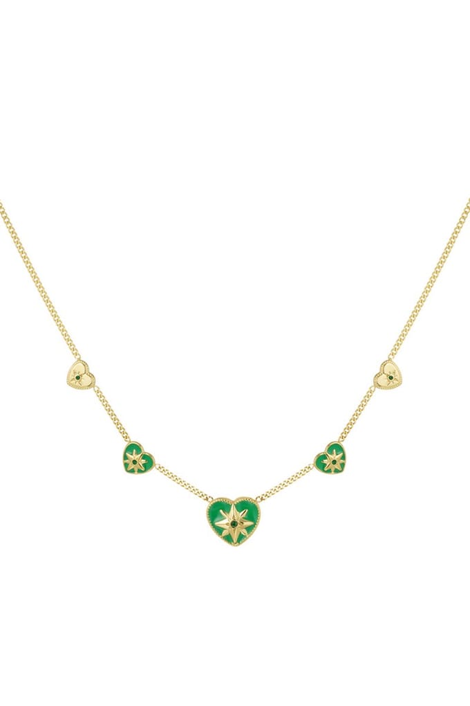 Bijoutheek Collier Ketting harten Groen
