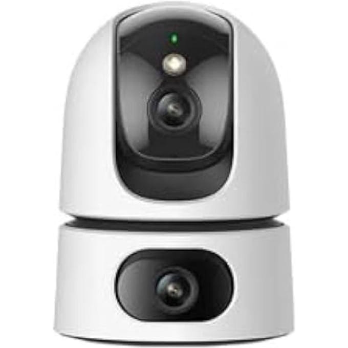 Imou Ranger Dual 10MP - Beveiligingscamera - Wit - Beveiligingscamera Binnen - Camera Met Dubbele Lens 2x 5MP - Slim Kleurennachtzicht - 360° Dekking Door Verstelbare Dubbele Lens - Persoons- En Huisdierendetectie - Abnormale Geluidsdetectie