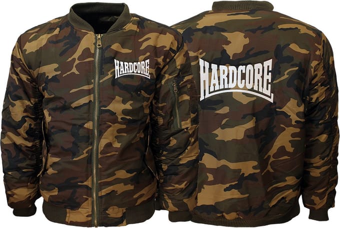 Hardcore Camouflage Geborduurd Logo Bomberjack Style Jas - 3XL