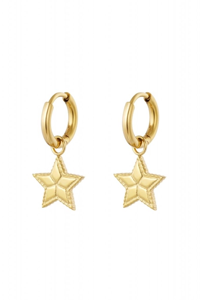 Oorbellen ster met print 0.8x8 - goud - LMPiercings
