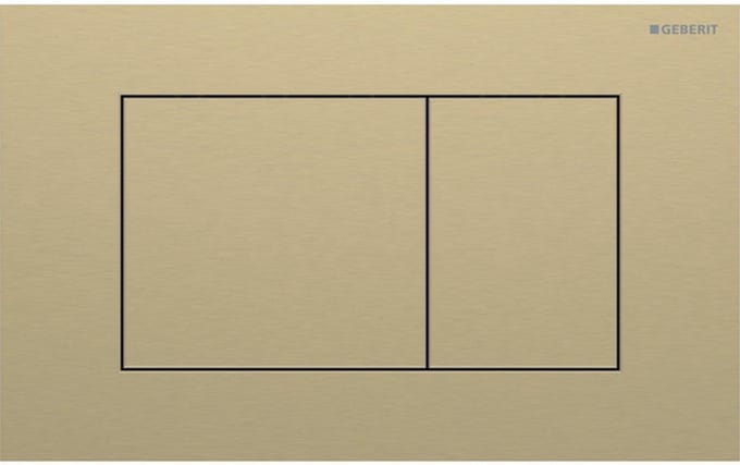 Geberit Sigma40 bedieningsplaat - 2-toets spoeling - extra dun - vierkante knoppen - RVS - geborsteld messing (goud)
