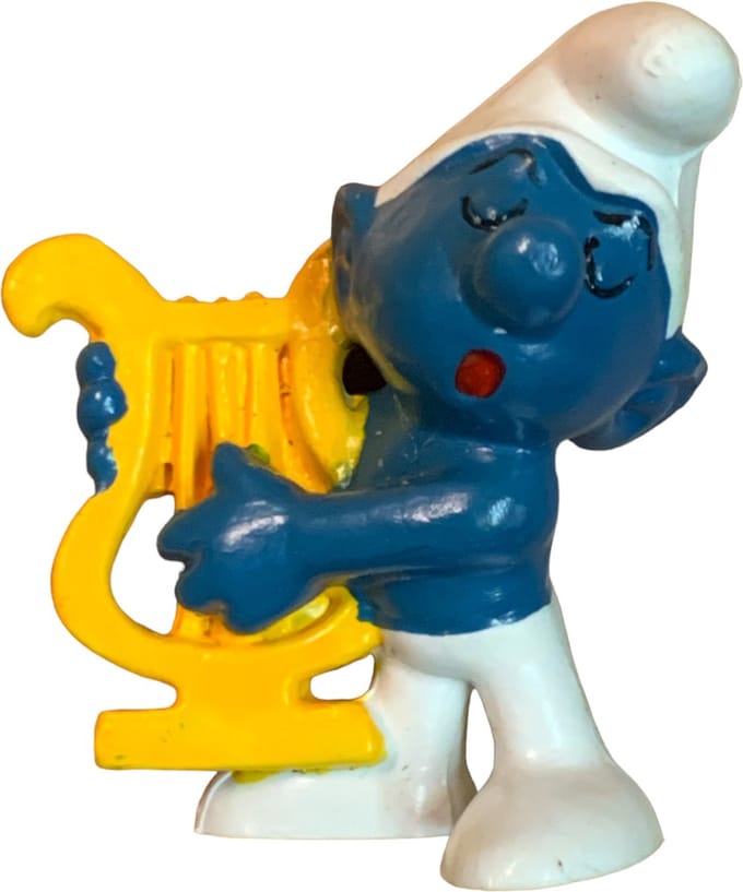 Schleich smurf figuurtje met harp - De Smurfen - 20070 - Harp poppetje - 6 cm