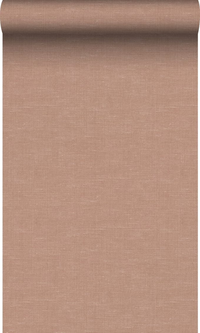Origin Wallcoverings behang linnenstructuur terracotta - 53 cm x 10.05 m - 348013