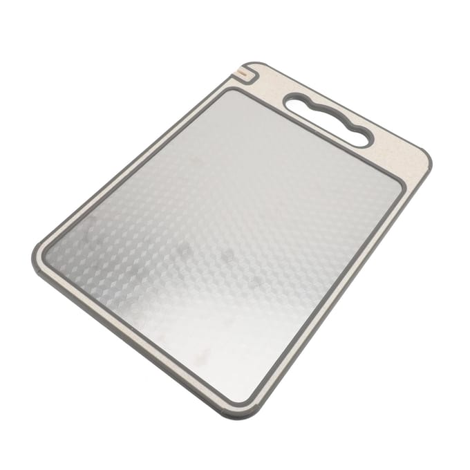 Keuken Snijplank Plastic Roestvrij Staal Dubbelzijdig Antislip Hakblok white