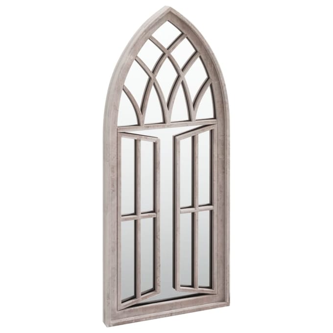 vidaXL - Tuinspiegel - 70x30 - cm - ijzer - zandkleurig