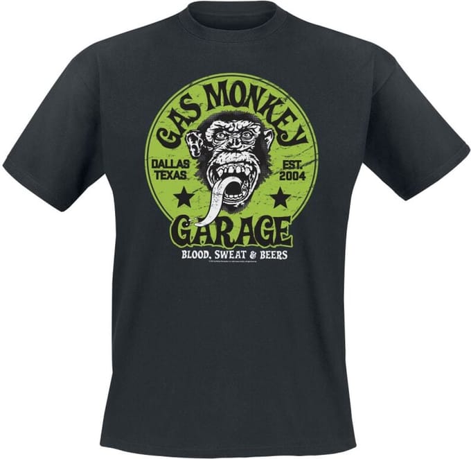 Gas Monkey Garage Green Logo Heren T-shirt - zwart - M
